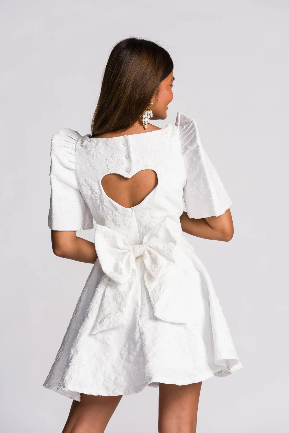 'Love' Mini Filipiniana Dress (Snow White) - Image 10