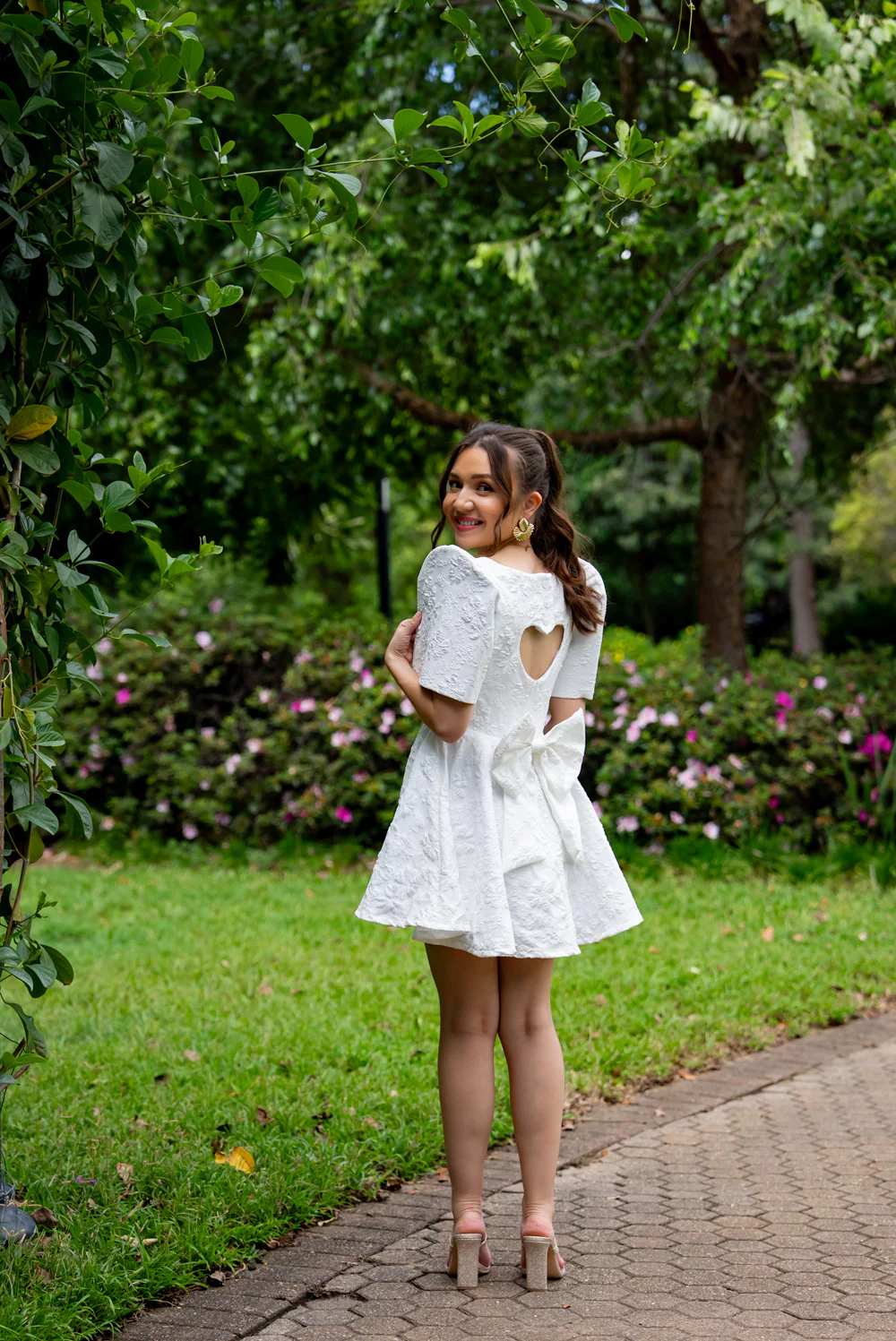 'Love' Mini Filipiniana Dress (Snow White) - Image 17