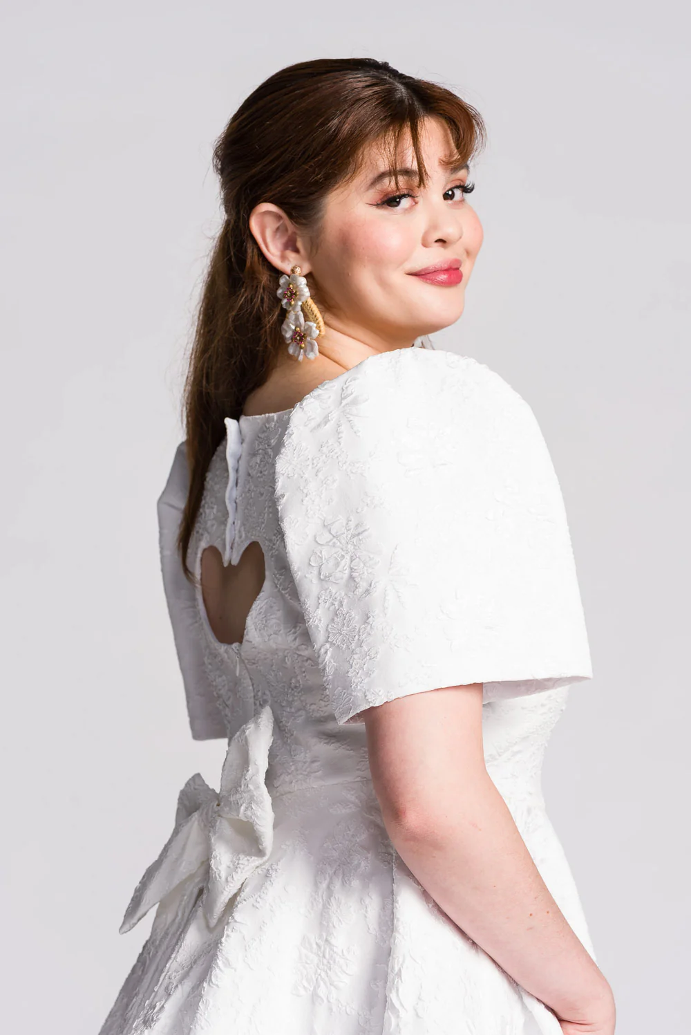 'Love' Mini Filipiniana Dress (Snow White) - Image 3