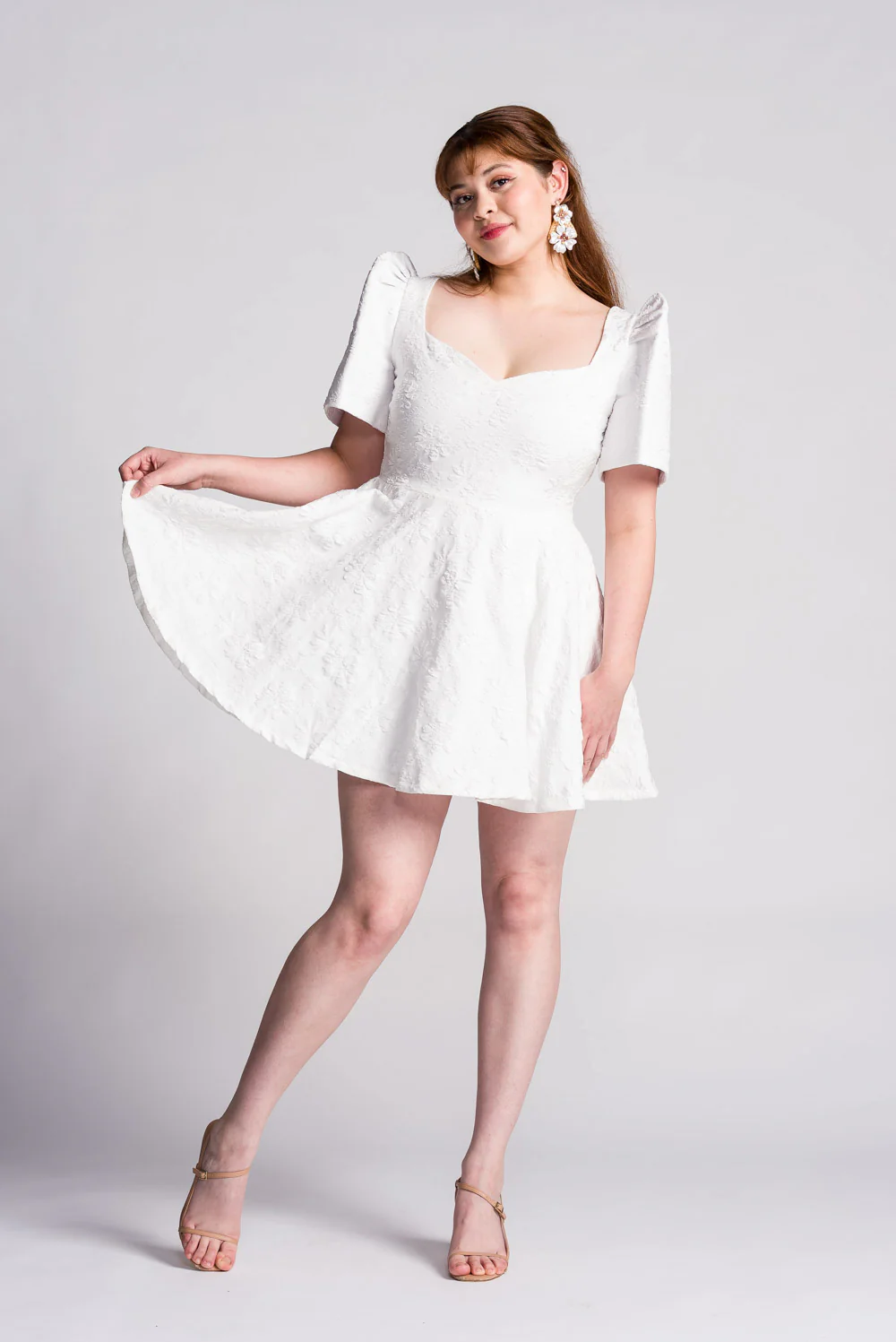 'Love' Mini Filipiniana Dress (Snow White) - Image 4