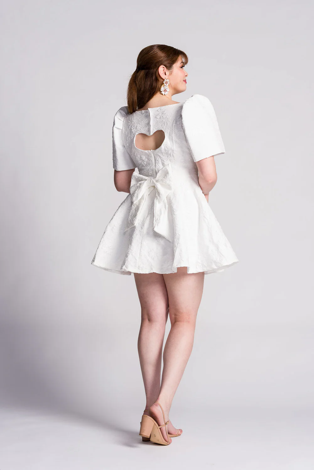 'Love' Mini Filipiniana Dress (Snow White) - Image 5