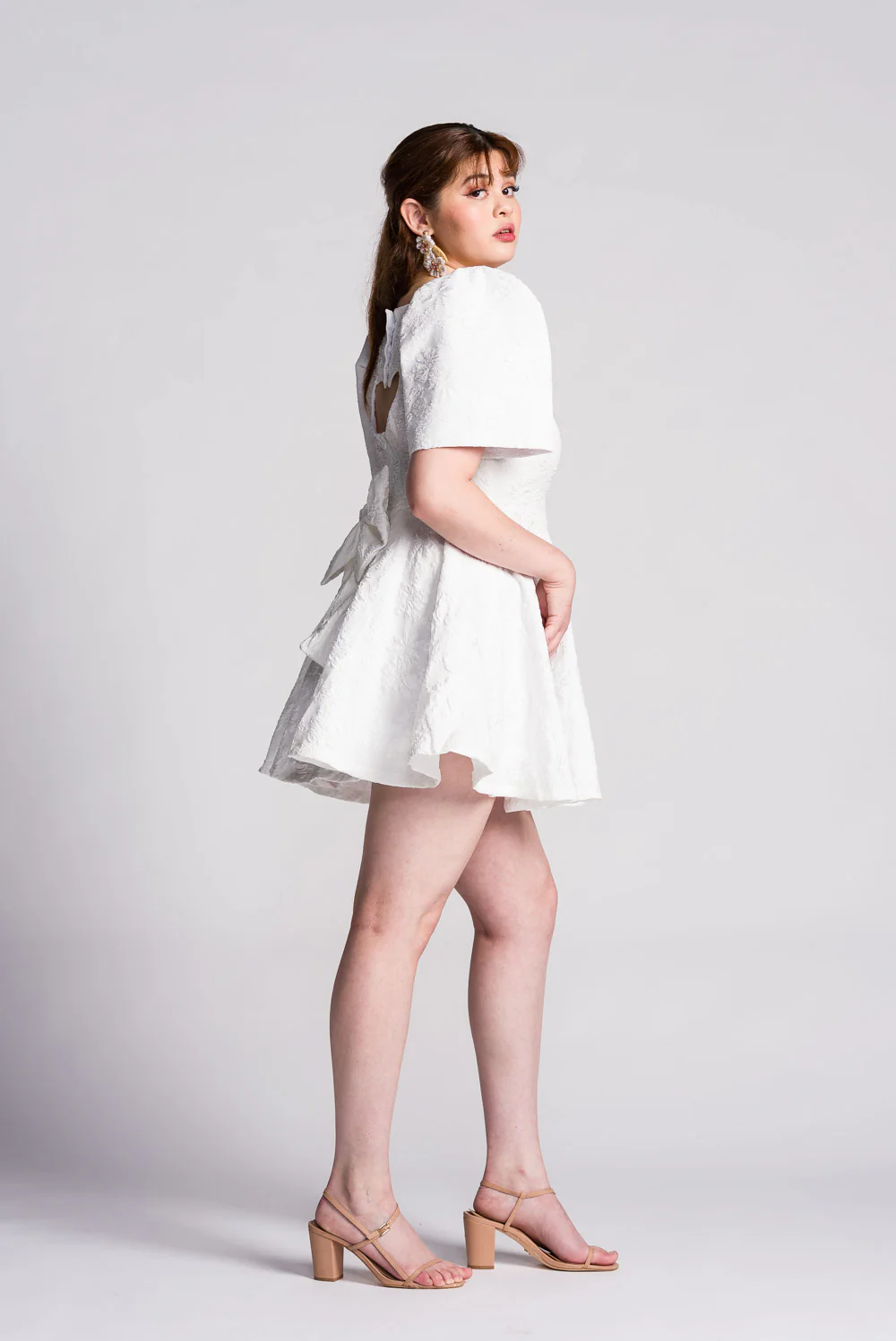 'Love' Mini Filipiniana Dress (Snow White) - Image 7