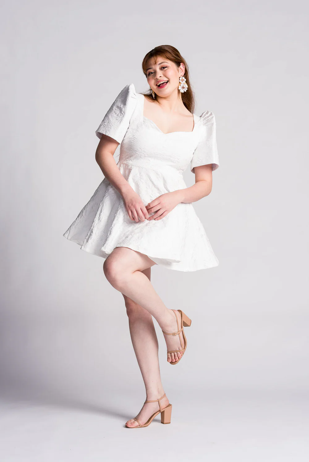 'Love' Mini Filipiniana Dress (Snow White) - Image 8