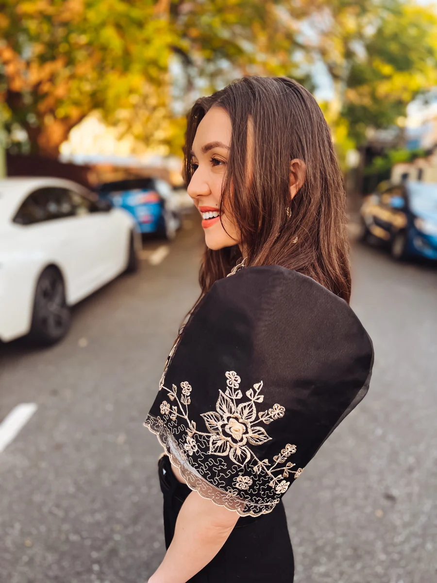 'Luisa' Bolero Filipiniana Sleeves (Black) - Image 24