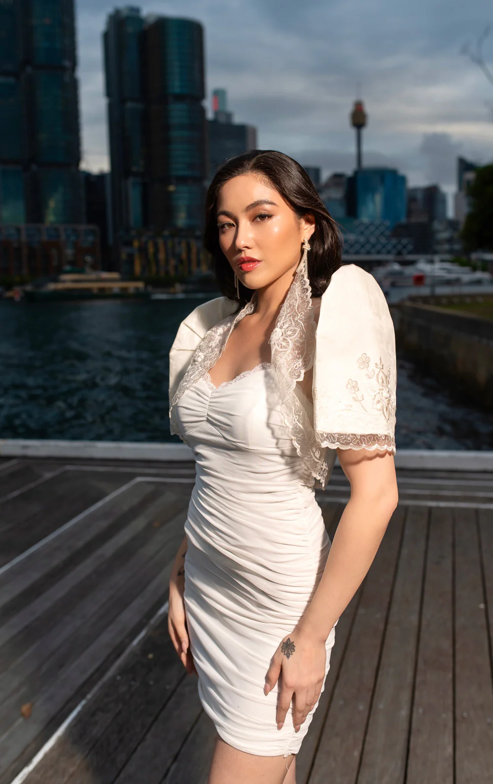 'Luisa' Bolero Filipiniana Sleeves (Ivory White) - Image 12