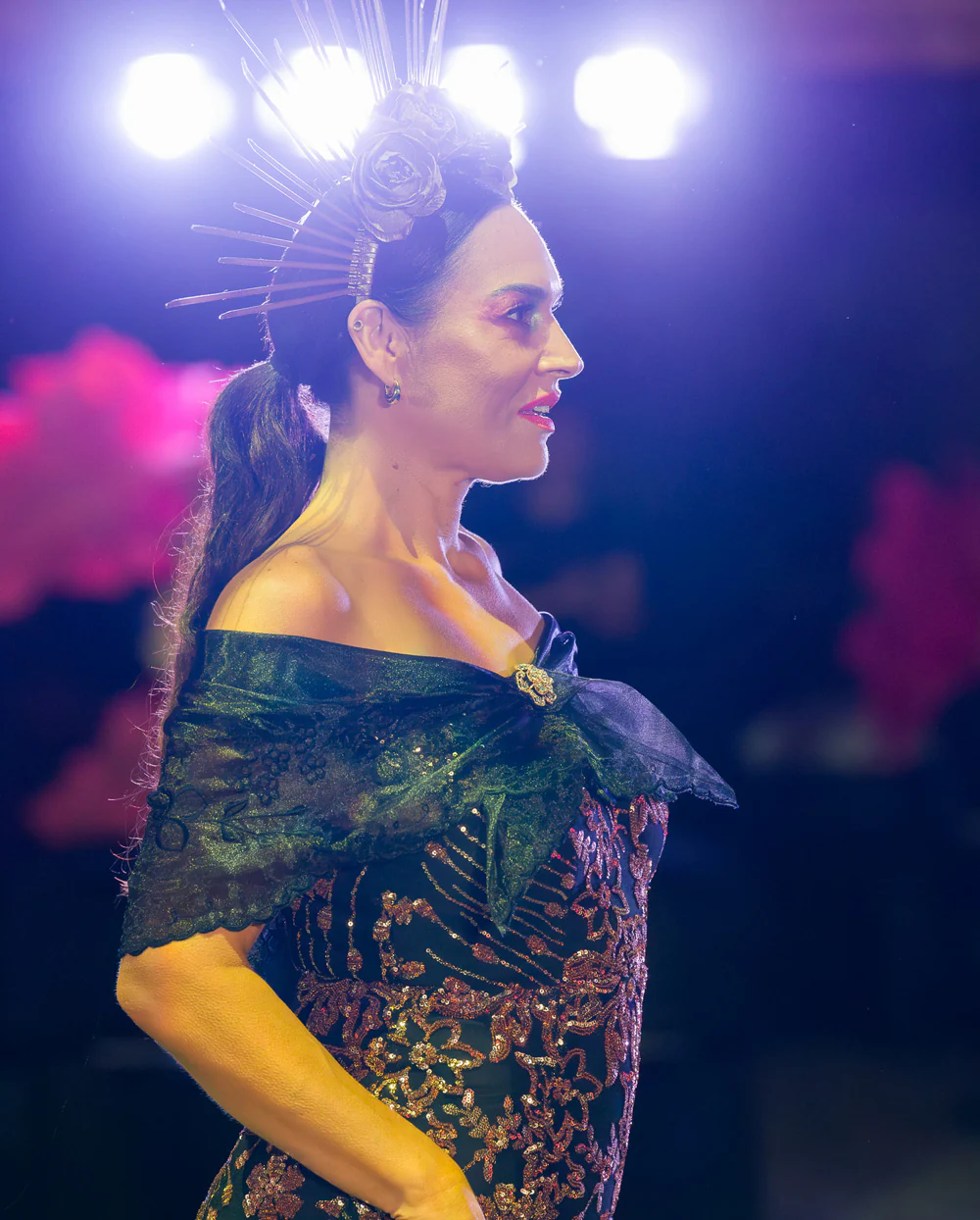 'Maria Clara' Filipiniana Alampay (Midnight Black) - Image 24