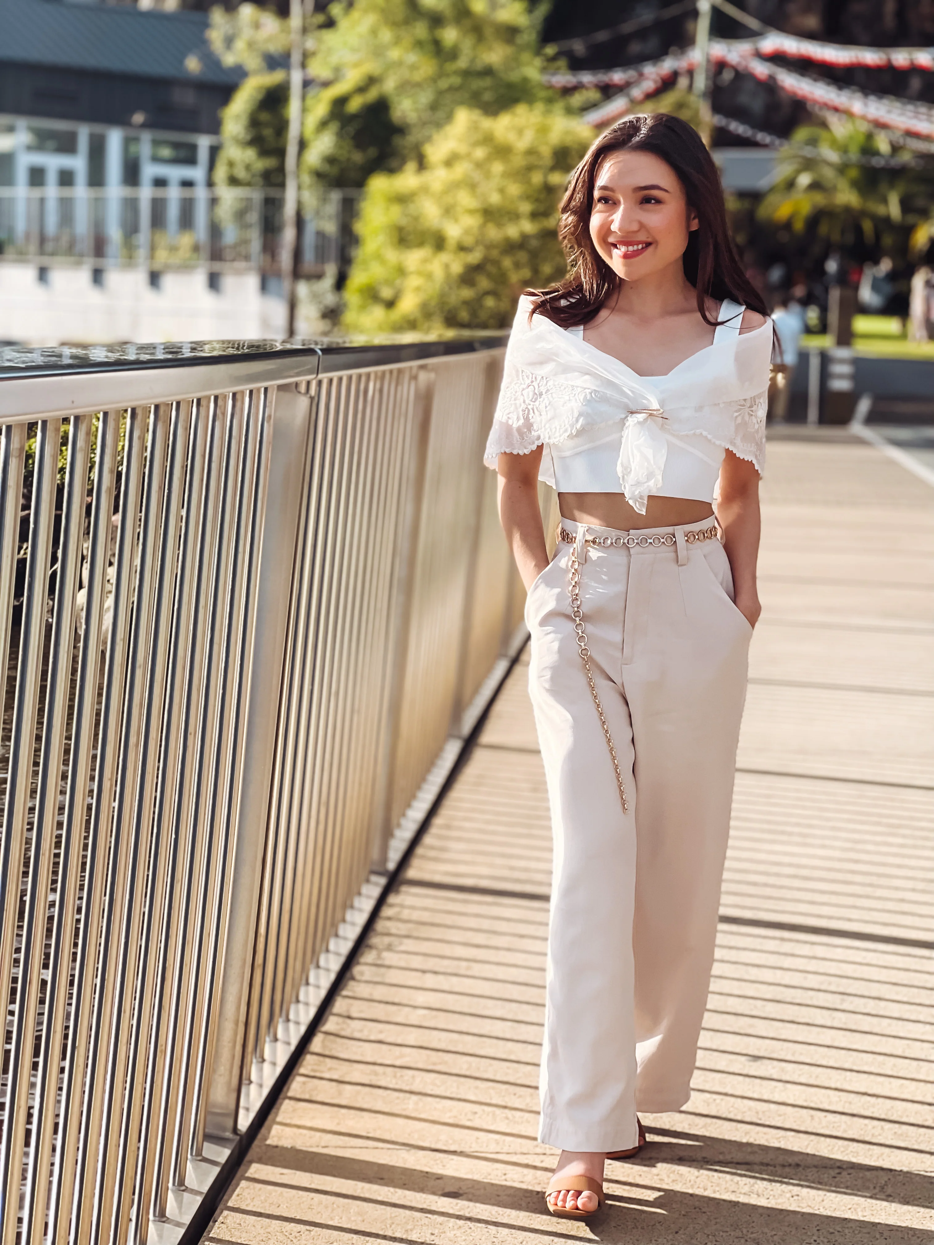'Maria Clara' Filipiniana Alampay (Ivory White) - Image 13