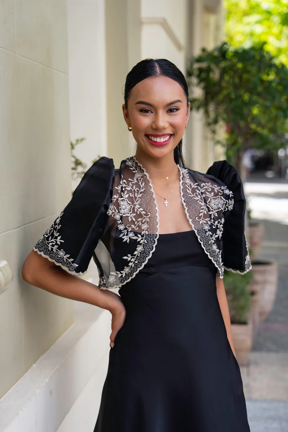 'Maria' Filipiniana Bolero (Black) - Image 6