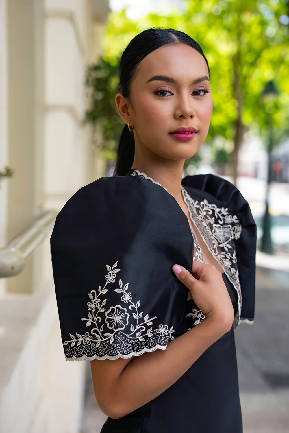 'Maria' Filipiniana Bolero (Black) - Image 7