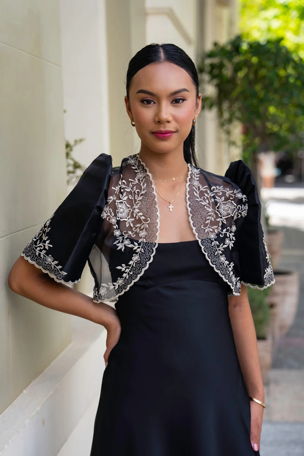 'Maria' Filipiniana Bolero (Black) - Image 9
