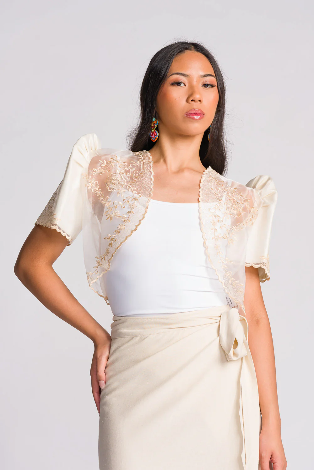 'Maria' Filipiniana Bolero (Cream) - Image 5