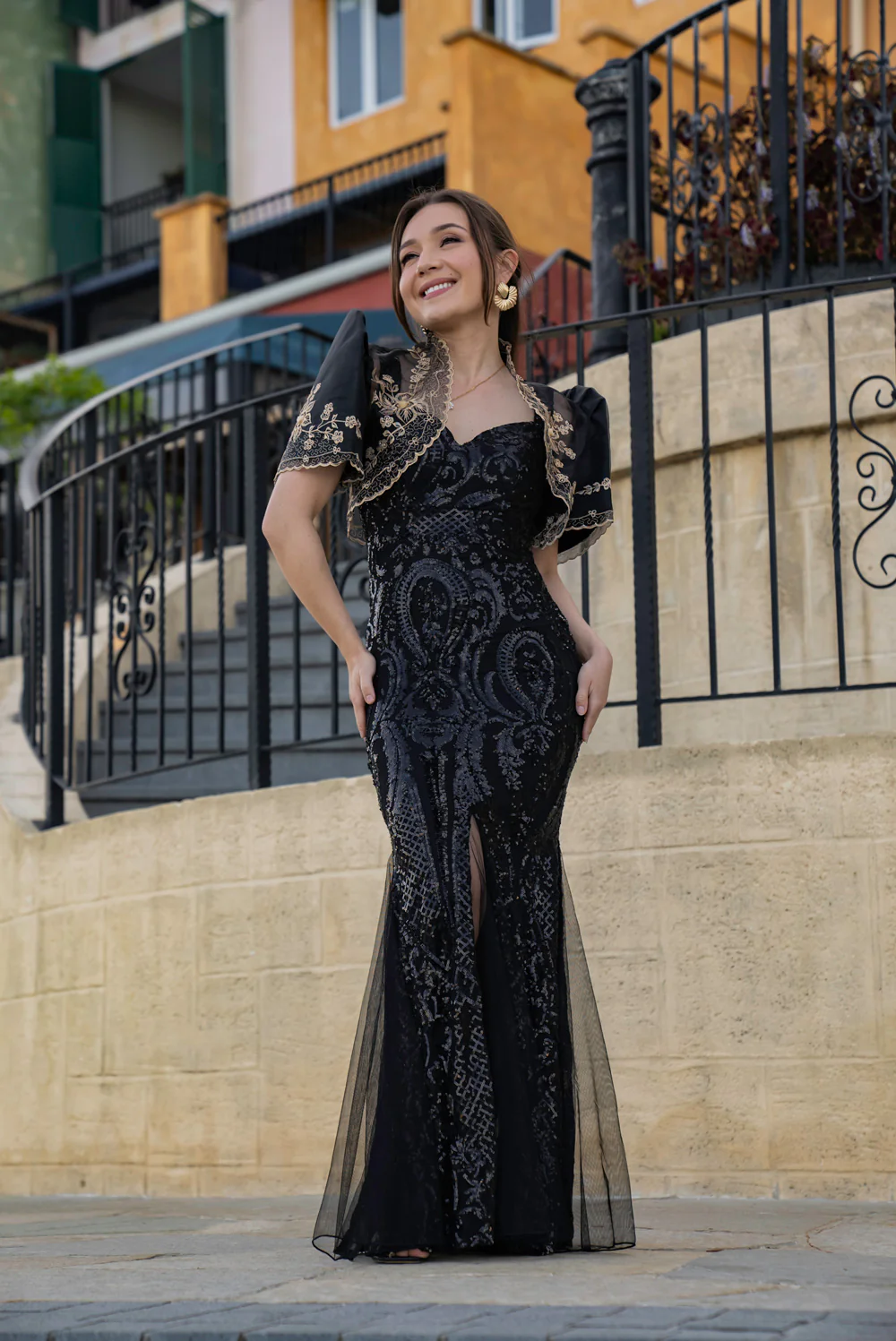'Mayari' Sequin Mermaid Prom & Formal Gown (Black) - Image 6