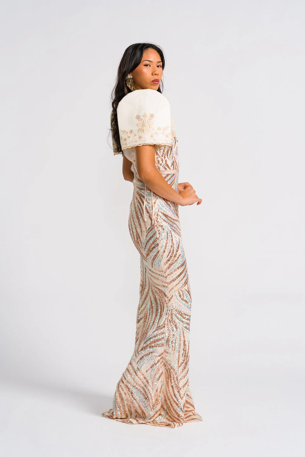 'Luisa' Bolero Filipiniana Sleeves (Cream) - Image 5