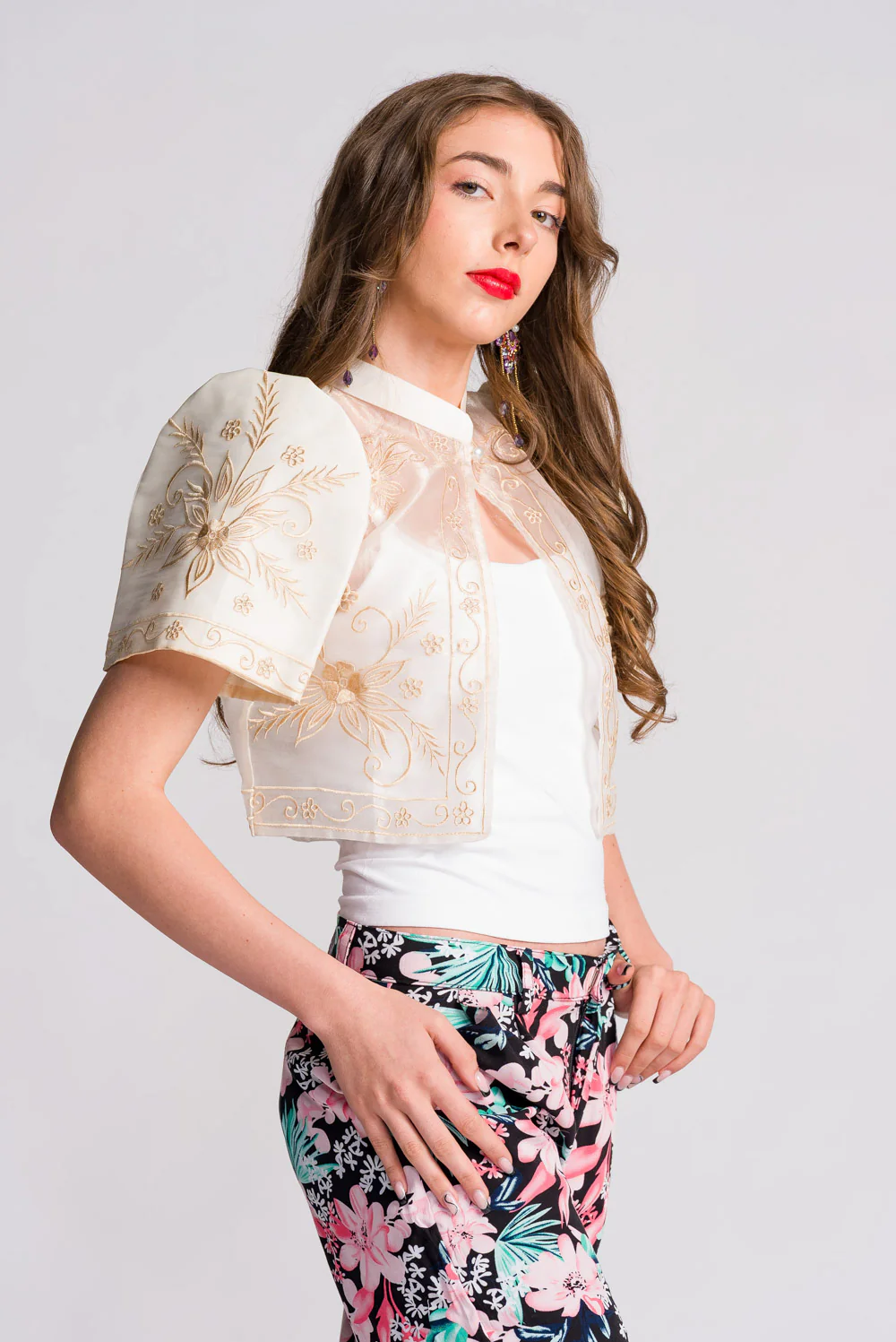 'Mutya' Filipiniana Bolero (Cream) - Image 8