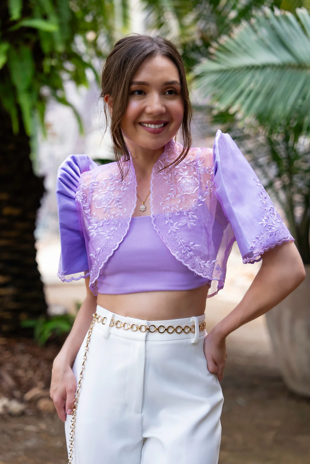 'Nene' Bolero Filipiniana Sleeves (Lilac Purple) - Image 11