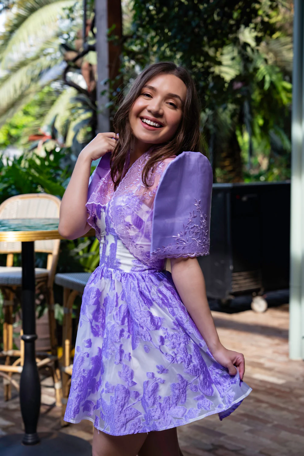 'Nene' Bolero Filipiniana Sleeves (Lilac Purple) - Image 4