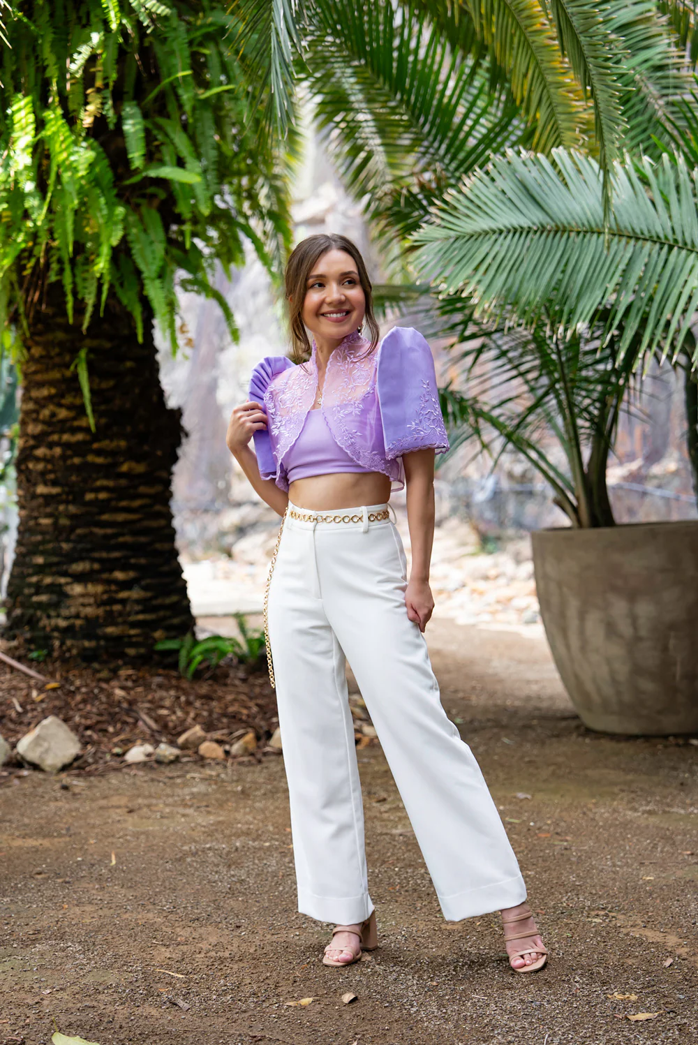 'Nene' Bolero Filipiniana Sleeves (Lilac Purple) - Image 7