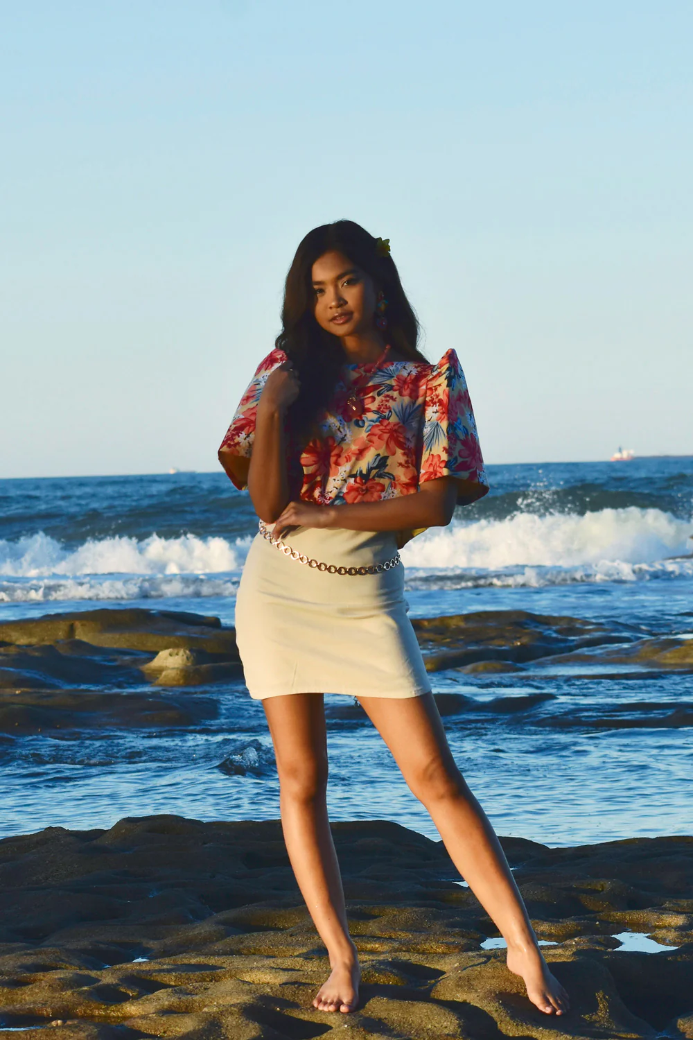 'Nida' Mini Skirt (Oat) - Image 27