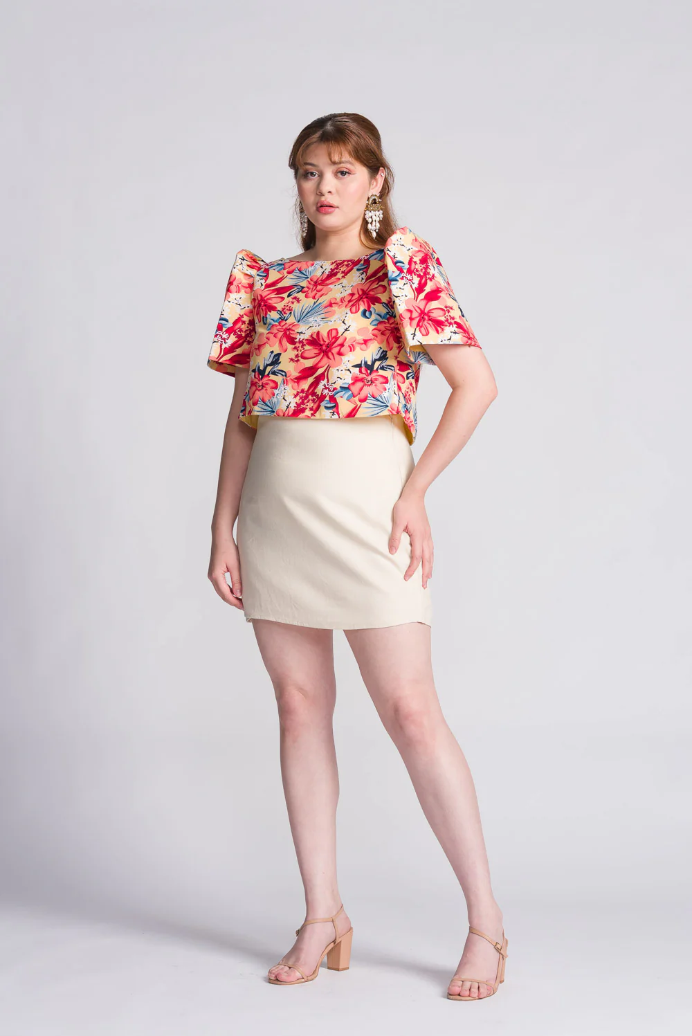 'Nida' Mini Skirt (Oat) - Image 12