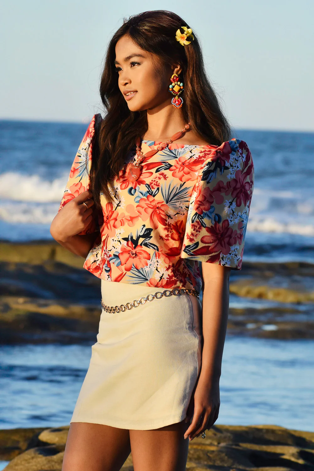 'Nida' Mini Skirt (Oat) - Image 24