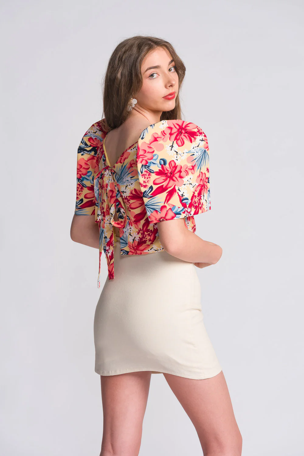 'Nida' Mini Skirt (Oat) - Image 7
