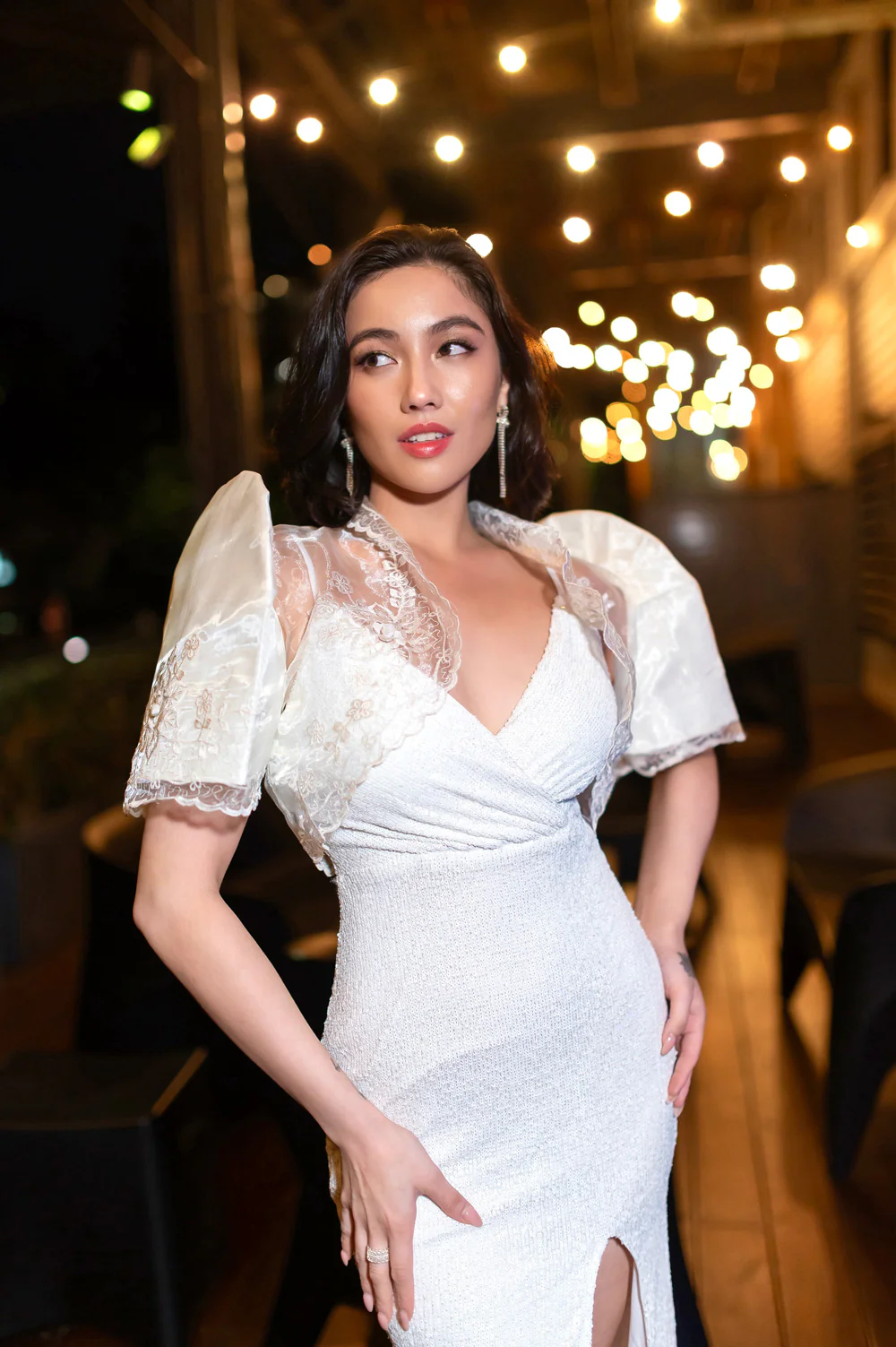 'Selene' Sequin Formal & Bridal Dress (Ivory White) - Image 14