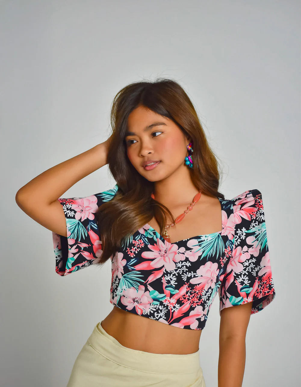 'Sia' Modern Filipiniana Top (Floral) - Image 16
