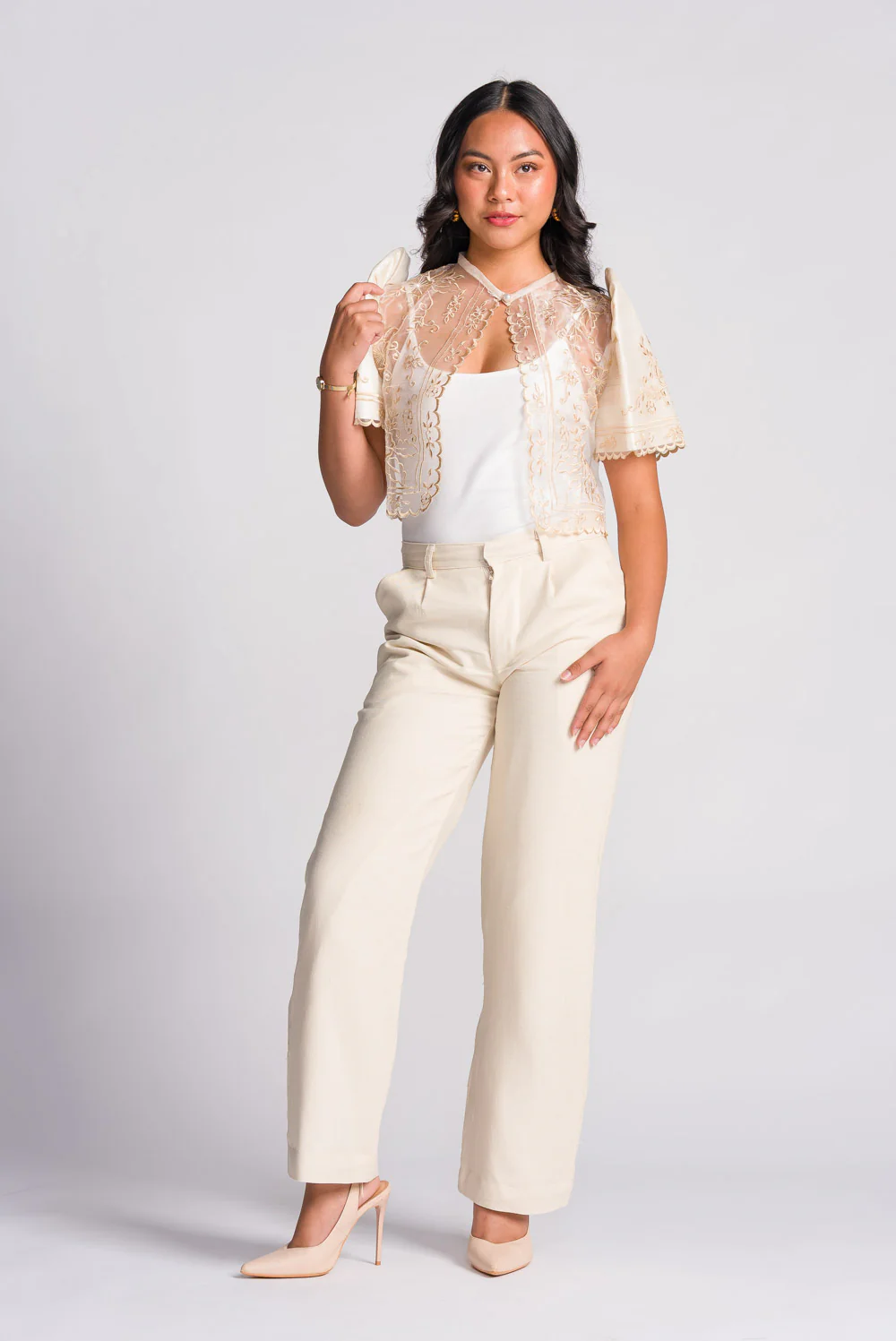 'Carmen' Filipiniana Bolero (Cream) - Image 4