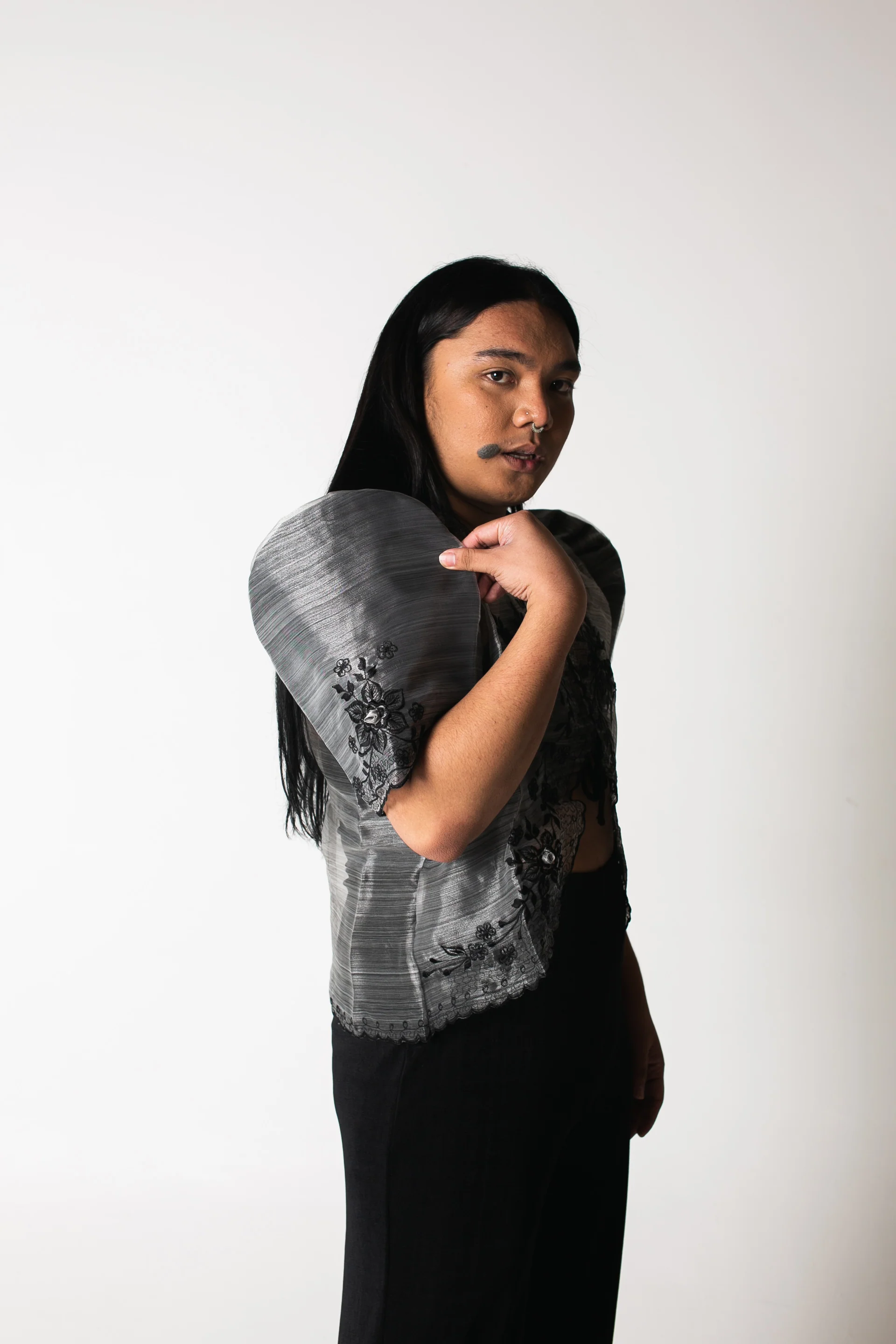 'Tating' Filipiniana Blazer (Grey) - Image 13