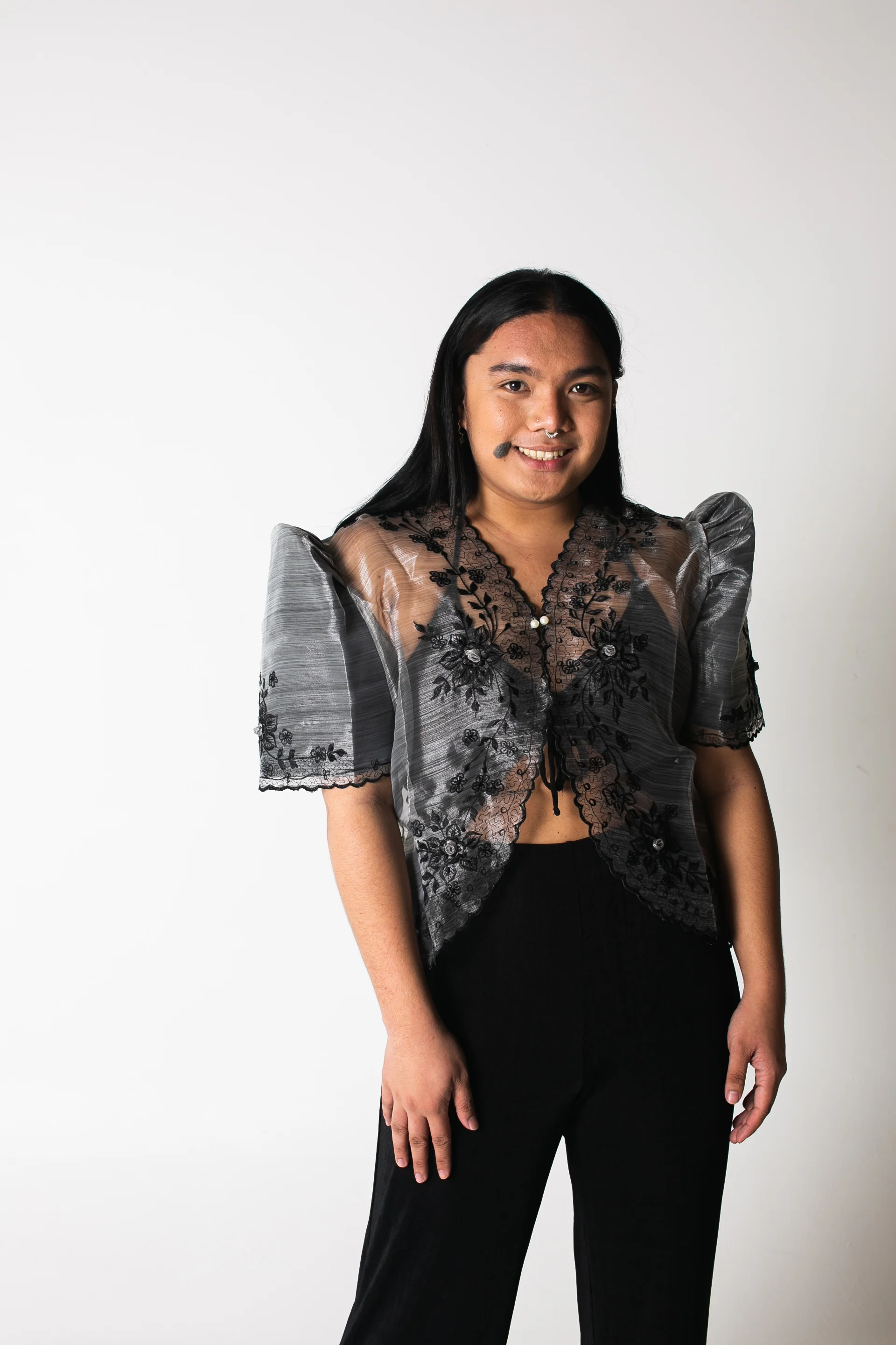 'Tating' Filipiniana Blazer (Grey) - Image 9